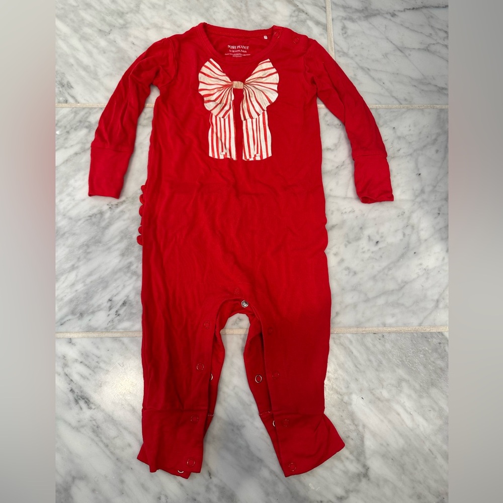 Posh Peanut One Piece with Bow Design and Ruffle Back